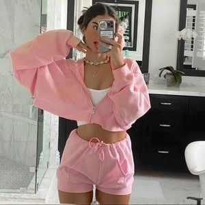 PINK REWORKED ZIP SET✨